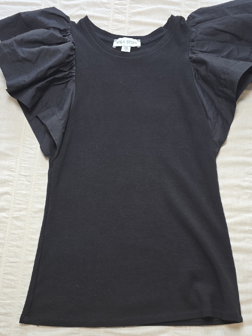 Willa  Story Flutter Sleeve Jersey Bodice Top Women's Small